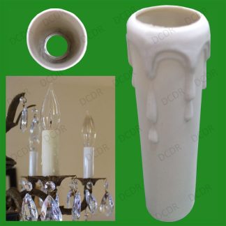 12x Drip Candle Wax Effect Chandelier Light Bulb Covers Tube Sleeve 100mm x 29mm