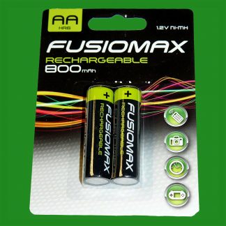2x AA Rechargeable NiMH Batteries, HR6, 1.2V, 800mAh, Ni-Mh, Pre-Charged