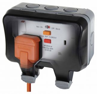 1x Weather Proof IP66 Outdoor RCD 13A 2 Gang Switched 3 Pin UK Plug Mains Socket