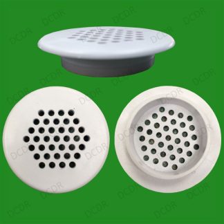 6x Roof Soffit Round Air Vents Eaves 48mm Grille 35mm Hole Push Fit Ventilation