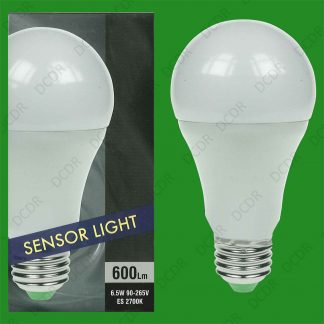 6x 6.5W LED GLS ES E27 Dusk Till Dawn Sensor Security Night Light Bulb 90 - 265V