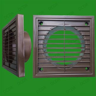 100mm 4" Spigot Ducting Brown Wall Extractor Fan Ventilation Fixed Louvre Grille