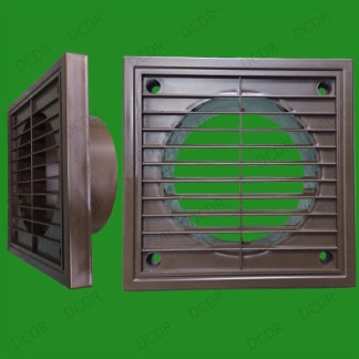 2x 100mm 4" Spigot Ducting Brown Extractor Fan Ventilation Fixed Louvre Grille