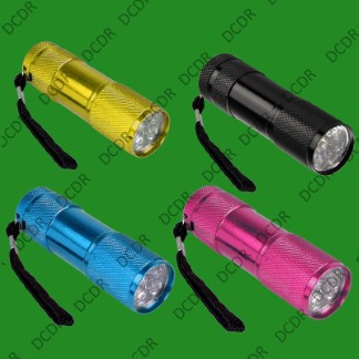 Emergency 9 LED Light Camping Travel Torch Flash Light, Wrist Strap Batteris Inc