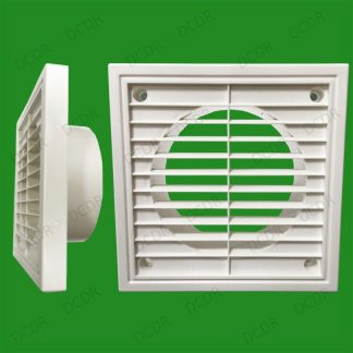 4x 100mm 4" Spigot Ducting White Extractor Fan Ventilation Fixed Louvre Grille