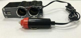 In-Car Dual Charger & USB Port Socket Adaptor, 60W 12V/24V, Cigarette Lighter