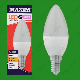 2x 6W (=40W) LED Pearl 2700K Warm White SES E14 Candle Light Bulb Lamp