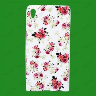 Smooth Flower Skin Silicone Rubber Soft Cover Case For Sony Xperia Z4