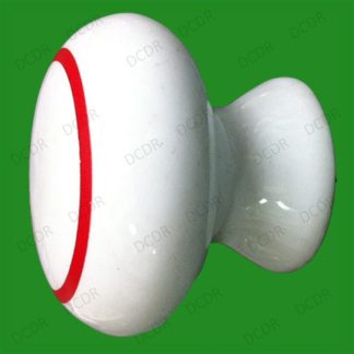 4x 37mm Ceramic White Red Ring Kitchen Cabinet Cupboard Door Handles Drawer Knob
