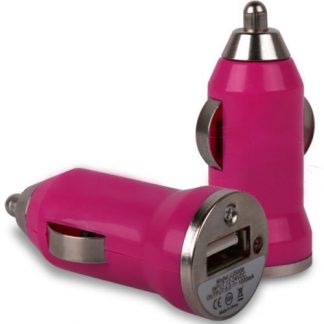 Pink 1A USB Car Charger for Phones, Samsung Galaxy With USB Micro USB