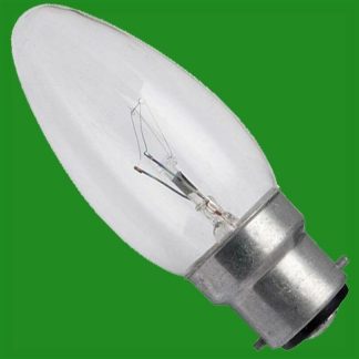 12x 40W Clear Candle Dimmable Incandescent Light Bulbs Bayonet Cap, BC B22 Lamps