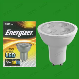 5W (=50W) Energizer LED GU10 Ultra Low Energy 3000K Instant On Spot Light Bulb
