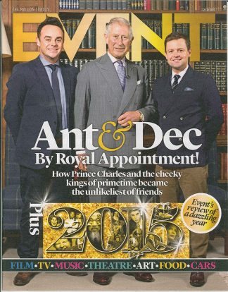 Mail on Sun 27.12.15: Event Mag, Ant & Dec Prince Charles Annual Review 2015