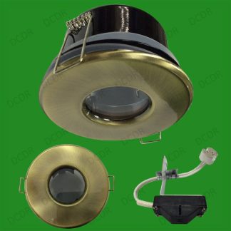 Antique Brass IP65 LED Shower Bathroom Light MR16 Ceiling Spot Downlight Lamp