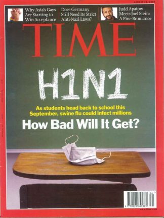 TIME Magazine - H191 Swine Flu Epidemic, Anti Nazi Laws Germany - August 24 2009