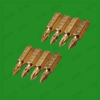 8x PZD Pozidriv No. 1x25mm Screwdriver Bits, Diamond Coated, 1/4" Hex, S2 Steel