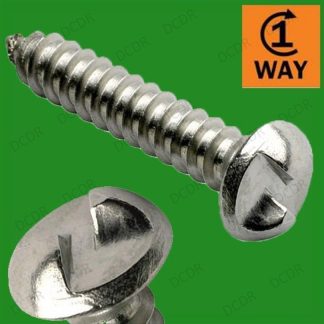 6x One Way Security, Screws In But Not Out, Tamper Vandal Proof No.10 1.5" 38mm