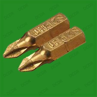 2x Phillips No. 1x25mm Screwdriver Bits, Diamond Coated, 1/4" Hex, S2 Steel