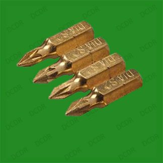 4x PZD Pozidriv No. 1x25mm Screwdriver Bits, Diamond Coated, 1/4" Hex, S2 Steel