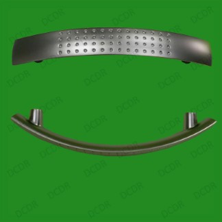 3x 96mm Matt Chrome Effect 'D' Dimple Door Drawer Handle, Wardrobe, Cabinet