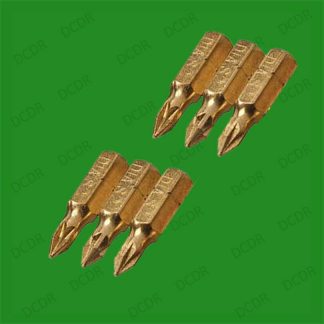 6x PZD Pozidriv No. 1x25mm Screwdriver Bits, Diamond Coated, 1/4" Hex, S2 Steel