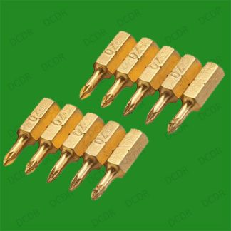 10x PZD Pozidriv No. 0x25mm Screwdriver Bits, Diamond Coated, 1/4" Hex, S2 Steel