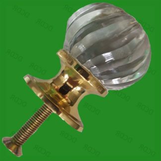 2x Clear Glass Knobs, Swirled Glass, Drawer Cupboard Cabinet Sideboard