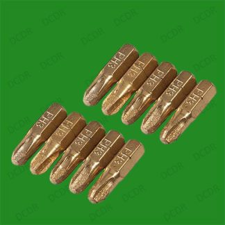 10x Phillips No. 3x25mm Screwdriver Bits, Diamond Coated, 1/4" Hex, S2 Steel