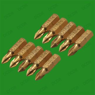 12x Phillips No. 1x25mm Screwdriver Bits, Diamond Coated, 1/4" Hex, S2 Steel