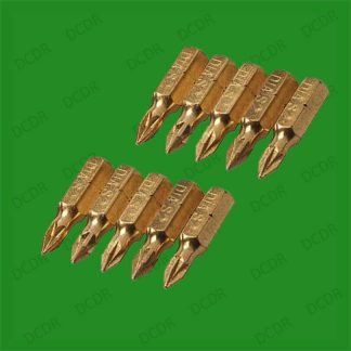 12x PZD Pozidriv No. 1x25mm Screwdriver Bits, Diamond Coated, 1/4" Hex, S2 Steel