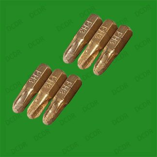 6x Phillips No. 3x25mm Screwdriver Bits, Diamond Coated, 1/4" Hex, S2 Steel