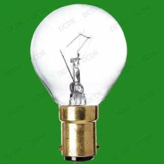 4x 25W Clear Incandescent Dimmable Round Golf Ball Light Bulbs, SBC, B15 Lamps