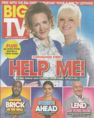 Big TV: Coronation Street, Crystal Maze, Celebrity Big Brother; August 2017