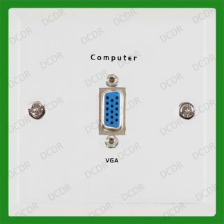 2x VGA White Steel Wall Plate, Monitor, Computer, Projector, Video, Back Box