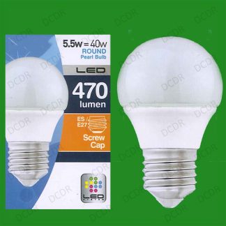 1x 5.5W LED Ultra Low Energy Instant On Pearl Round Golf Light Bulb ES E27 Lamp