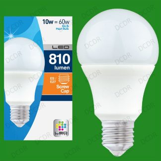 1x 10W LED Ultra Low Energy Instant On Pearl GLS Globe Light Bulb ES E27 Lamp