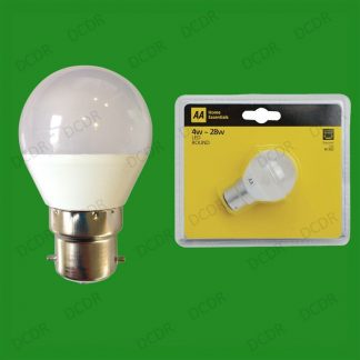 AA 4W BC B22 LED Mini Golf Ball G45 Instant On Low Energy Round Light Bulb Lamp