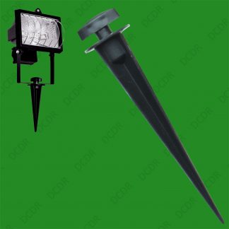 1x Black Ground Spike Mount for LED Floodlights Having Mounting Brackets to Rear
