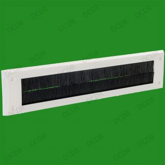 2x White PVC Door Letter Box Draught Excluder Brush Seal, 338 x 78 mm, Letterbox
