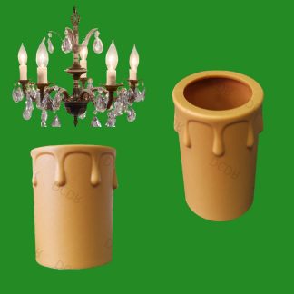 6x Dark Beige Drip Candle Wax Effect Chandelier Light Bulb Sleeve 60mm x 47mm