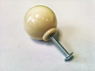 6x 34mm Beige Ceramic Effect Kitchen Cabinet Cupboard Door Spherical Handle Knob