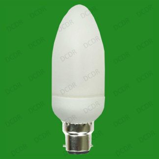7W Low Energy CFL 2700K Warm White Candle Light Bulbs, Bayonet, BC, B22 Lamps