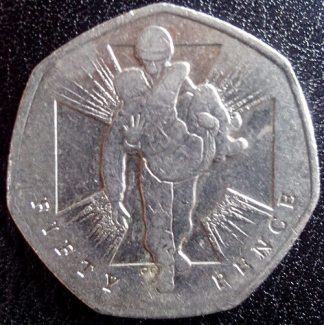 2006 UK 50p Commemorative Pence Coin Victoria Cross Carrying Wounded Soldier