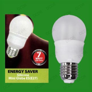 2x 7W Low Energy CFL Globe Light Bulbs, ES, E27, Screw