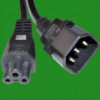 5m IEC Plug C14 to Cloverleaf C5 Socket Converter Adapter Power Cable Lead