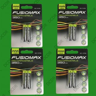 8x AAA Rechargeable Fusionmax NiMH Batteries, HR03, 1.2V, Ni-Mh, 350mAh