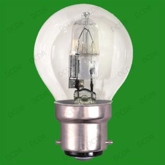 8x 46W =60W G45 Halogen Dimmable Clear Round Golf Ball Light Bulbs, BC B22