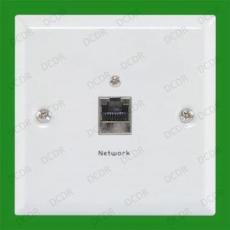 2x CAT5e RJ45 Steel Wallplate White, Internet, Ethernet, One Gang, Back Box