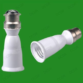 6x Long Bayonet B22-Edison E27 Light Bulb Extender Adaptor Lamp Converter Holder