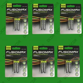 12x AAA Rechargeable Fusionmax NiMH Batteries, HR03, 1.2V, Ni-Mh, 350mAh